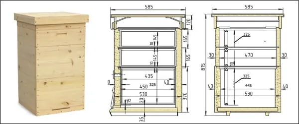 Ульи для пчел: своими руками, чертежи ...