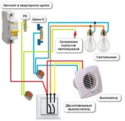 Подключение вентилятора в подрозетнике