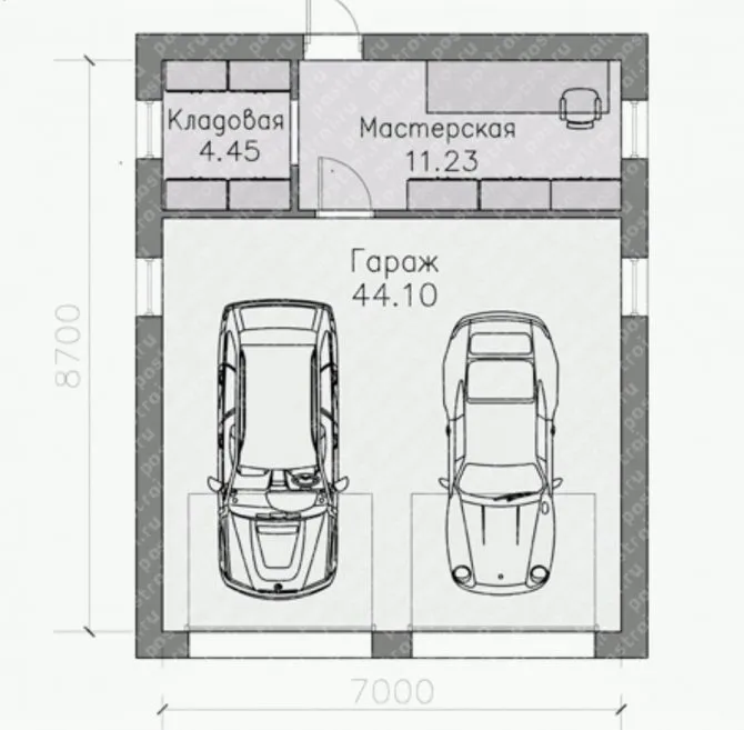 Гараж на 2 машины: оптимальные размеры ...