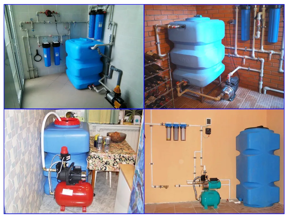 Примеры использования накопительных емкостей для водоснабжения в быту.