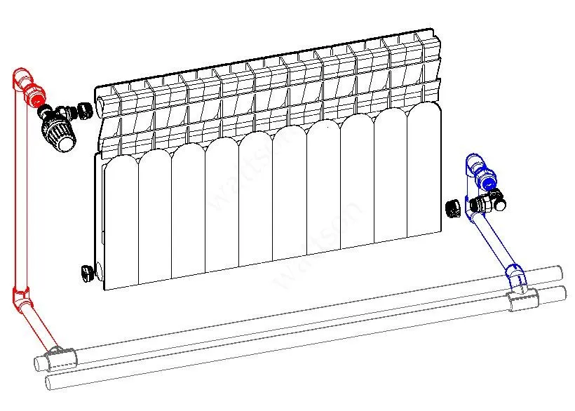 диагональное подключение радиатора