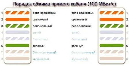 Подключение интернет-розетки RG-45 к сетевому кабелю: схема подключения