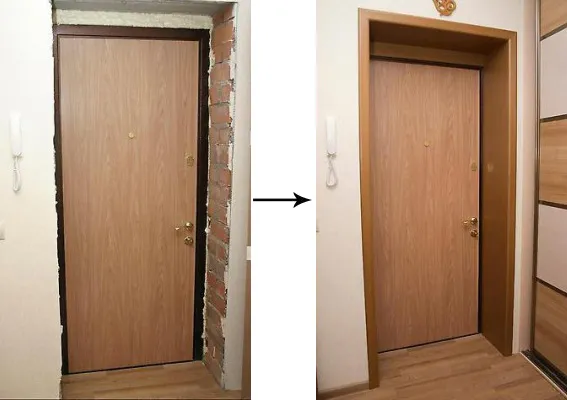 как сделать широкие откосы на межкомнатных дверях