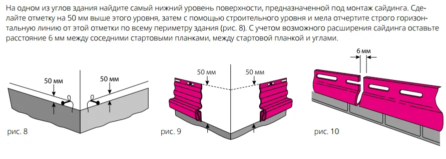 Установка стартовой планки