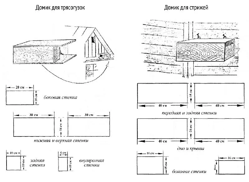 Чертеж домика для трясогузки