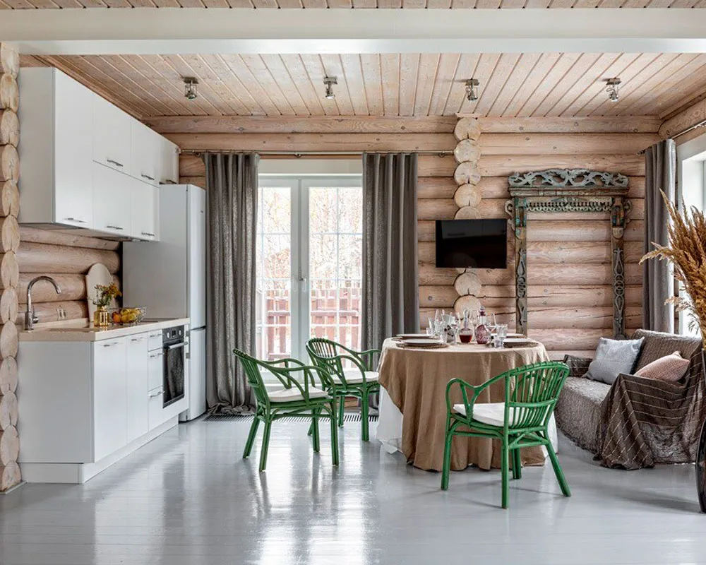 Кухня-в-деревянном-доме