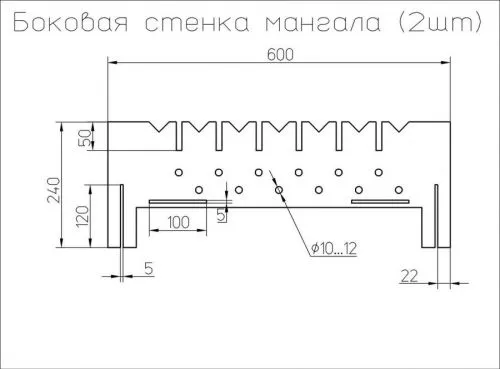 Чертеж боковой стенки