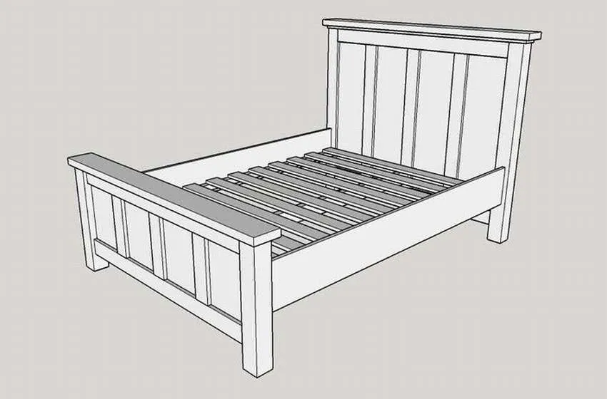 как сделать кровать из дерева чертежи