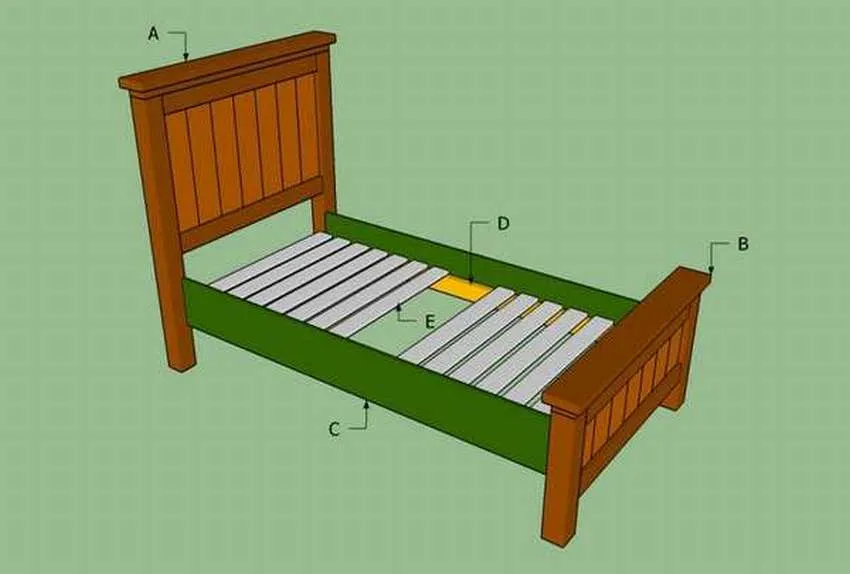 как сделать односпальную кровать чертежи