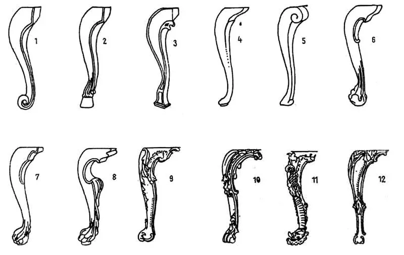 Шаблоны для вытачивания ножек в стиле кабриоль
