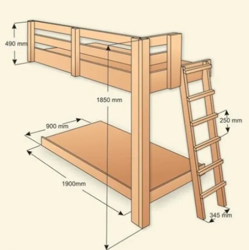 Двухъярусная кровать своими руками из дерева: инструктаж по сборке + лучшие фото идеи