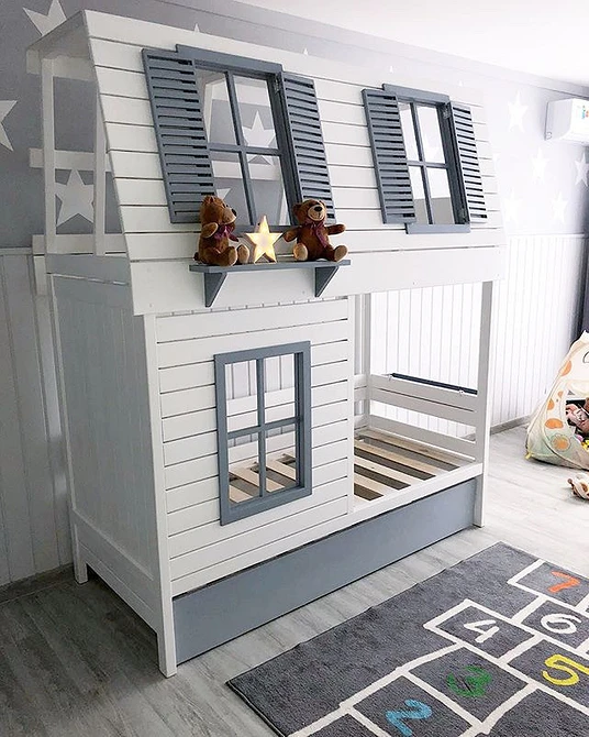 Двухъярусная кровать своими руками из дерева: инструктаж по сборке + лучшие фото идеи