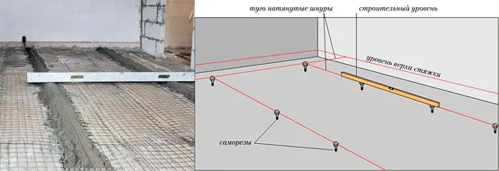 Маяки из цемента и саморезов