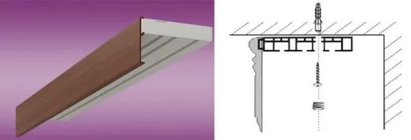 Шинный пластиковый потолочный карниз 