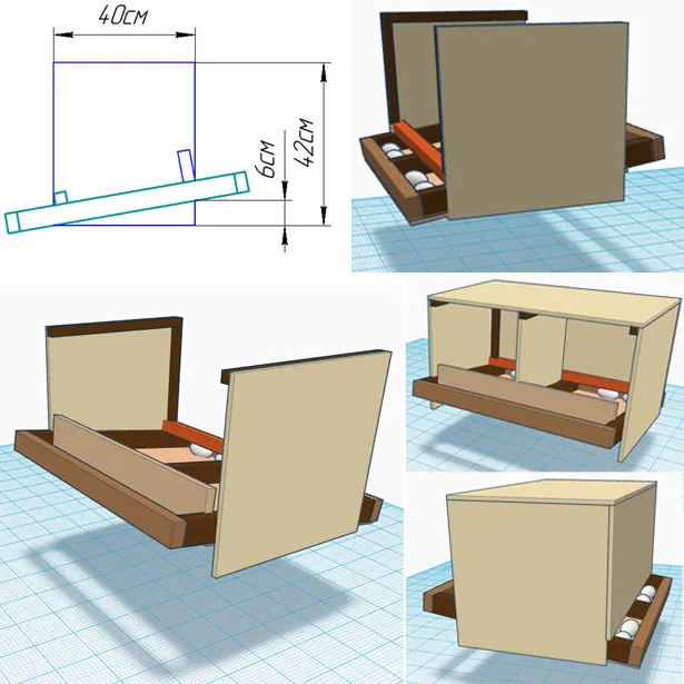 Схема изготовления гнезд со сборником для яиц