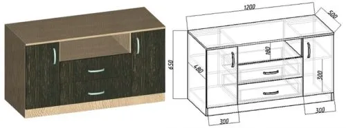 тумба под телевизор своими руками чертежи