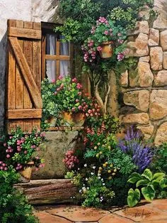 Cozy Corner, Victor Arriola work Pinned here for comparrison to this artist's work as seen on my Stuff to Buy board. Landscape Art, Landscape Paintings, Painting & Drawing, Oil Painting, Cottage Art Painting, Pictures To Paint, Beautiful Paintings, Painting Inspiration, Watercolor Paintings