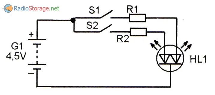 Схема подключения трехвыводного двухцветного светодиода