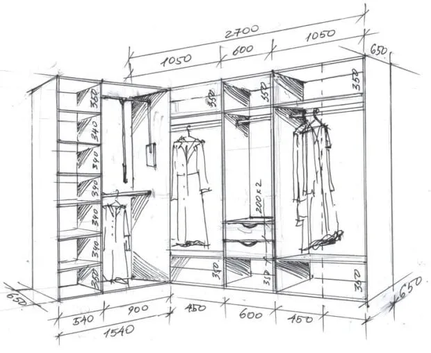 Гардеробные комнаты: проект, обустройство и дизайн