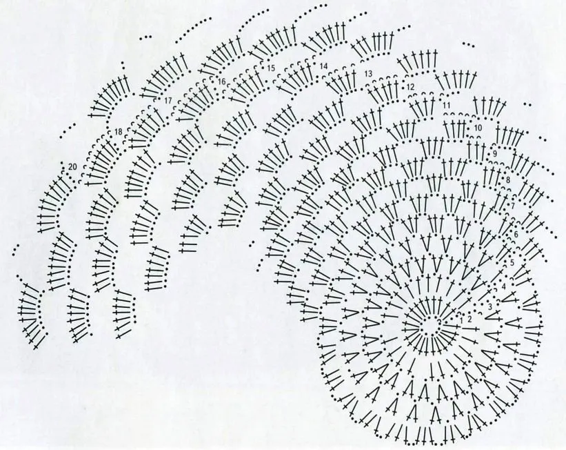 схема ажурного коврика крючком
