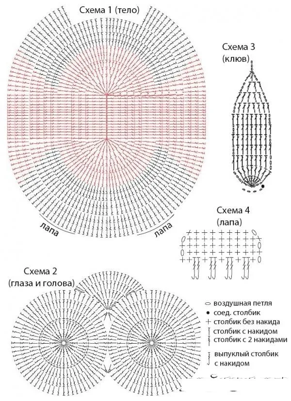 схема коврика для ванной сова, крючком