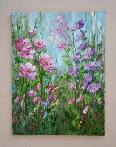 Acrylic Painting Flowers, Canvas Painting Diy, Garden Painting, Diy Canvas Art, Floral Painting, Watercolor Paintings, Watercolor Pencils, Watercolor Techniques, Painting Wallpaper