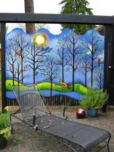 Awesome Fence Art Ideas for Your Backyard_46 Backyard Fences, Fence Landscaping, Pool Fence, Renovation Facade, Recycled Garden Art, Front Yard Fence