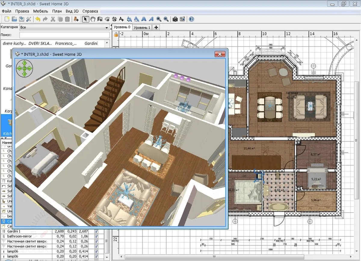 Проектирование дома в Sweet Home 3D
