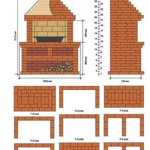 Схема кладки русской печи 2