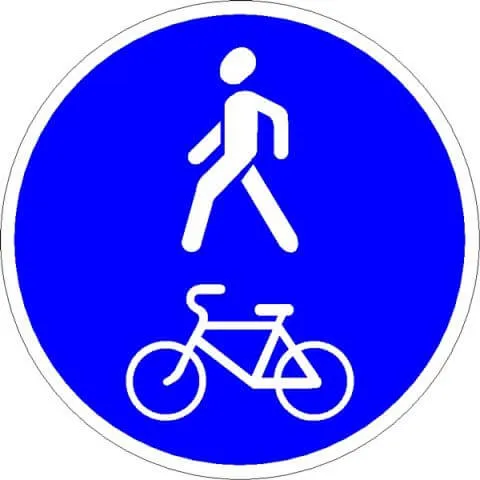 Пешеход и велосипед