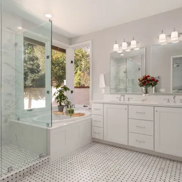 Transitional soothing bathroom