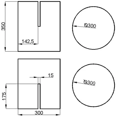 Чертежи основы простого круглого пуфика из фанеры