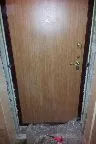 Откосы входной двери без отделки