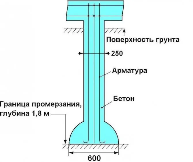 Схема конструкции свай ТИСЭ