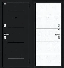Дверь входная металлическая «Граффити-1» Букле черное/Snow Art