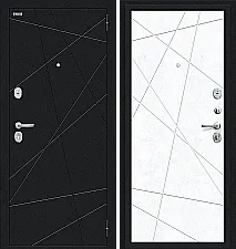 Дверь входная металлическая «Граффити-5» Букле черное/Snow Art
