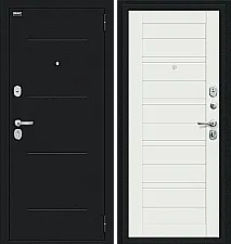 Дверь входная металлическая «Сити Kale» Букле черное/Off-white