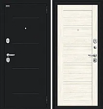 Дверь входная металлическая «Сити Kale» Букле черное/Nordic Oak