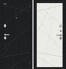 Дверь входная металлическая «Граффити-5» Букле черное/Super White
