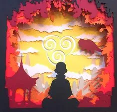 Paper Cutting, Shadow Box Art, Avatar The Last Airbender Art, Xmas Crafts, Aang, Shadow Box