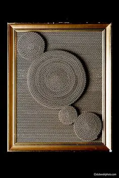 frédéric Janin Cardboard Crafts, Cardboard Recycling, Rolled Paper Art, Arabic Calligraphy Design, Abstract Quilt, Cardboard Frame, Alzira