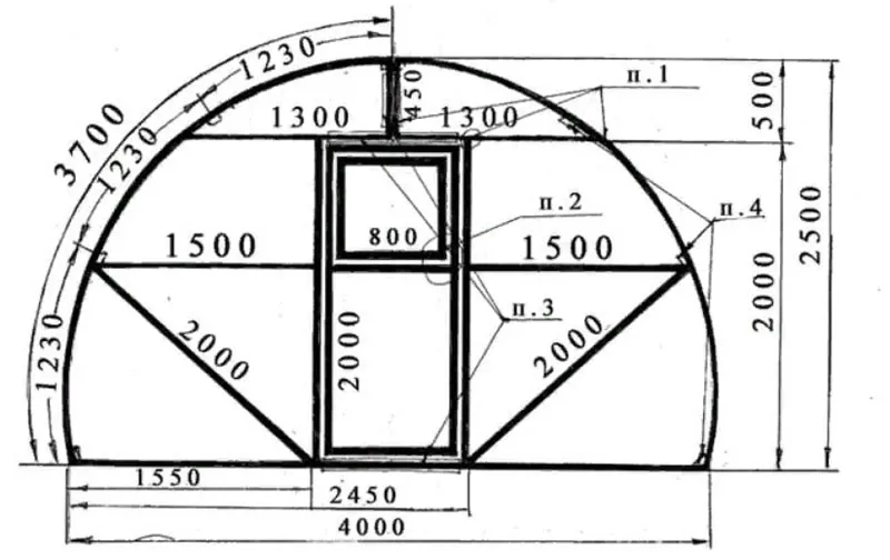 Профиль чертежа арочного парника