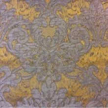 Вискоза, ткань с горчичным фоном и титановым орнаментом 2389/22. Европа, Италия, портьерная ткань для штор.