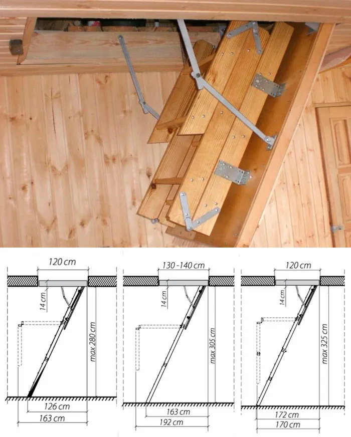 раскладная чердачная лестница своими руками