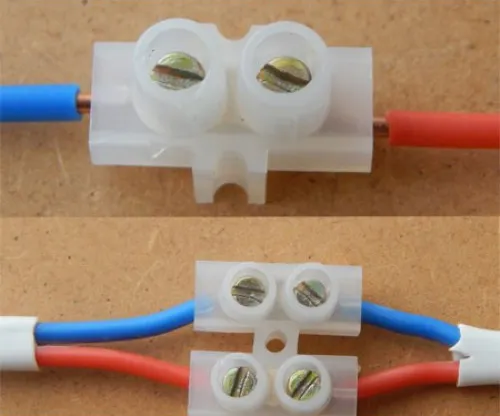 Соединение медного и алюминиевого кабеля через клеммную колодку фото