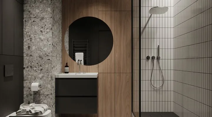 Стиль минимализм в ванной комнате