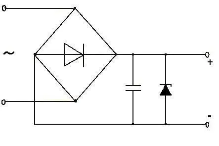 Схема диодного выпрямителя с фильтром