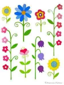 Bright Flowers Kids Room Wall Murals, Murals For Kids, Garden Mural, Garden Wall, Sewing Throw Pillows, Wall Stickers, Wall Decals, Vinyl Wall, Vinyl Decals