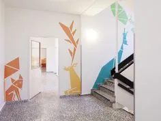 Kita Sinneswandel by Baukind | News | Frameweb --- Larger than Life Animal Murals Guide Kids Through Berlin Kindergarten School Interior, Kids Interior, Interior Spaces, Interior Design, Kindergarten Interior, Kindergarten Design, Clinic Design, Hospital Interior, Signage Design