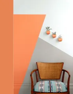 RDH Coral Bedroom Wall Designs, Bedroom Wall Paint, Bedroom Decor, Room Paint, Bedroom Ideas, Wall Decor, Geometric Wall Paint, Geometric Decor, Diy Wall Painting